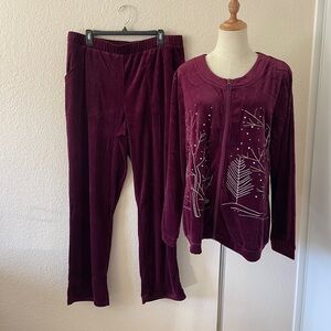 2/$20 • 0308 - SEVENTH AVENUE Women’s 1X Velour/Velvet Two Piece Set